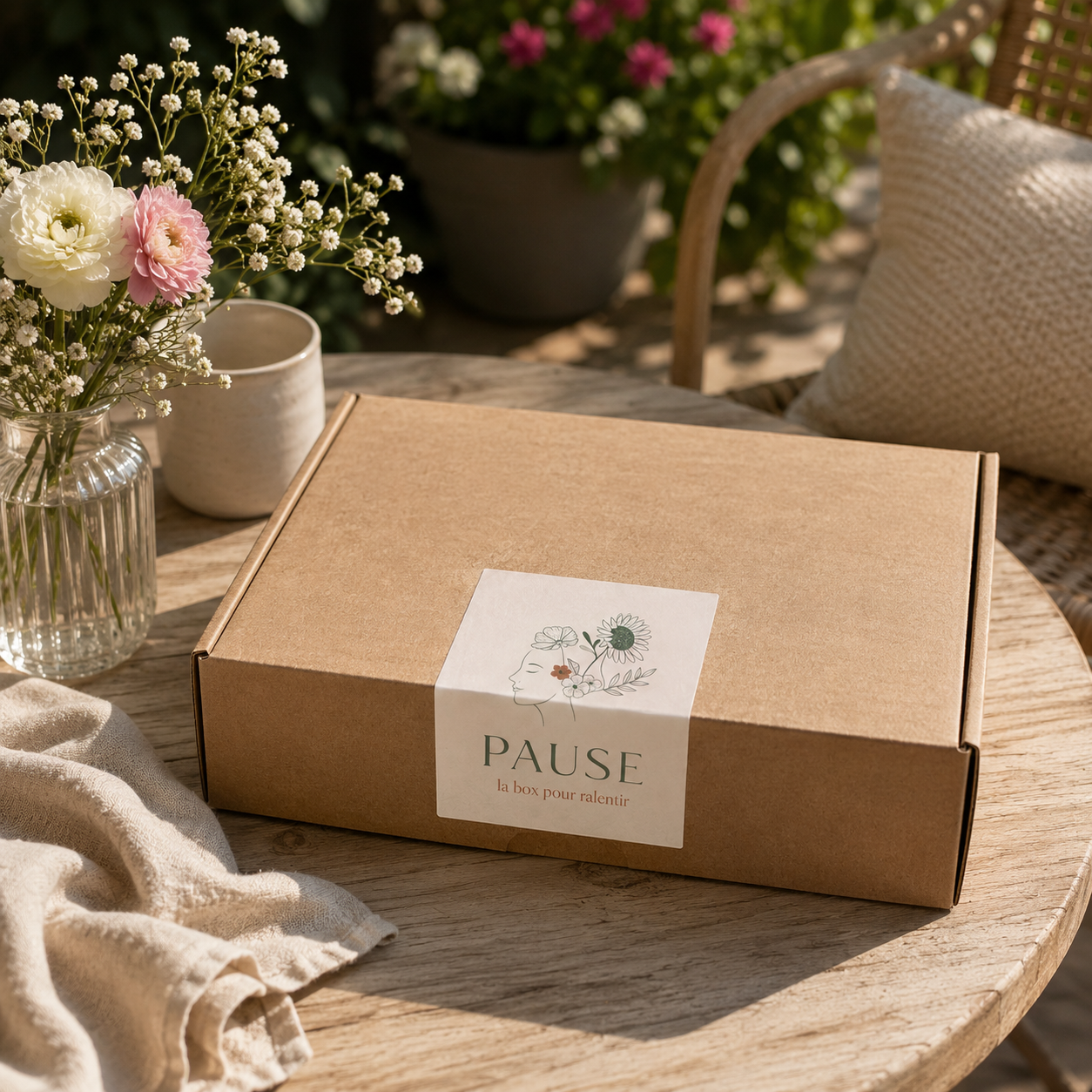 Une box Ma Pause Box prête à offrir